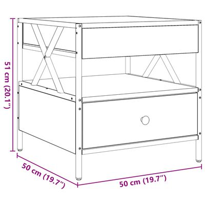 vidaXL Klubska mizica z neskončnimi LED siva sonoma 50x50x51 cm