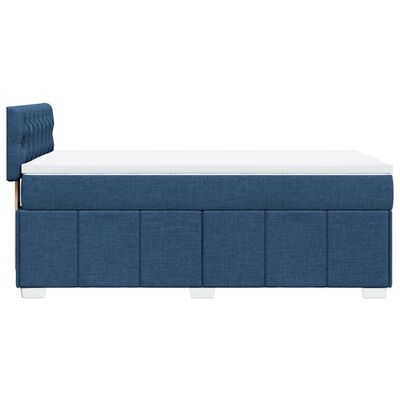 vidaXL Box spring postelja z vzmetnico modra 90x190 cm blago