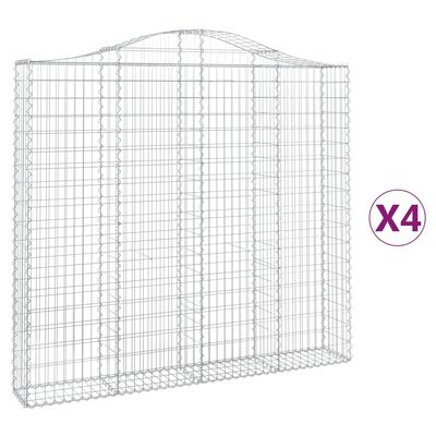 vidaXL Obokane gabion košare 4 kosi 200x30x180/200 cm pocinkano železo