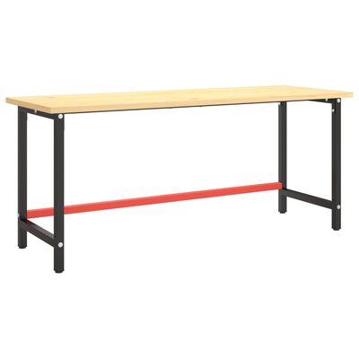 vidaXL Okvir za delovno mizo mat črn in mat rdeč 180x57x79 cm kovinski