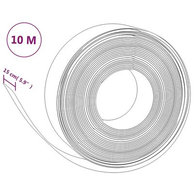 vidaXL Vrtna obroba 4 kosa siva 10 m 15 cm polietilen