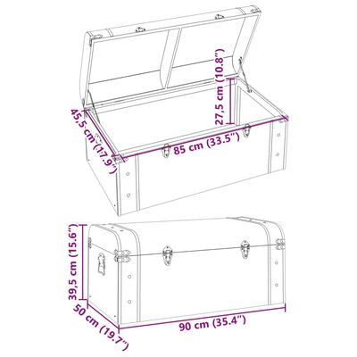 vidaXL Skrinja z zapahi temno rjava 90x50x39,5 cm vezan les