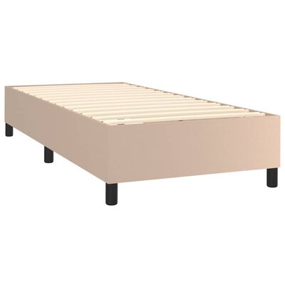 vidaXL Box spring postelja z vzmetnico kapučino 80x200 cm umetno usnje