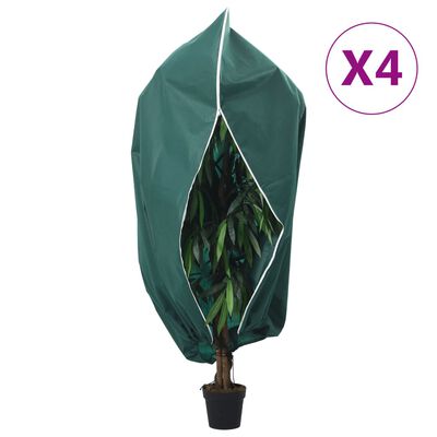vidaXL Koprena za rastline iz flisa z zadrgo 4 kosi 70 g/m² 3,14x2,5 m