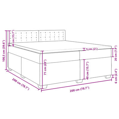 vidaXL Box spring postelja z vzmetnico taupe 200x200 cm blago