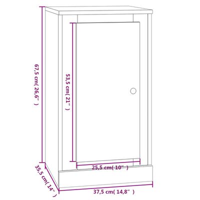 vidaXL Komoda 2 kosa visok sijaj bela 37,5x35,5x67,5 cm inženirski les