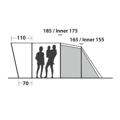 Easy Camp Šotor tunel Palmdale 400 za 4 osebe modre barve