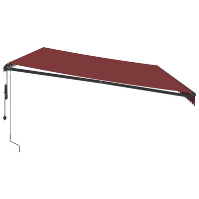 vidaXL Avtomatsko zložljiva tenda LED bordo 600x350 cm