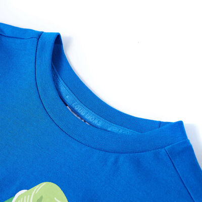 Otroška majica s kratkimi rokavi živo modra 116