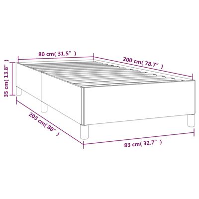 vidaXL Posteljni okvir črn 80x200 cm umetno usnje