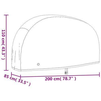 vidaXL Pokrivalo za kolo črno 200x85x110 cm 190T oxford