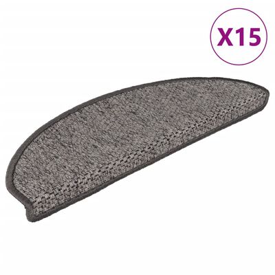 vidaXL Samolepilne preproge za stopnice sisal 15 kosov 65x21x4 cm