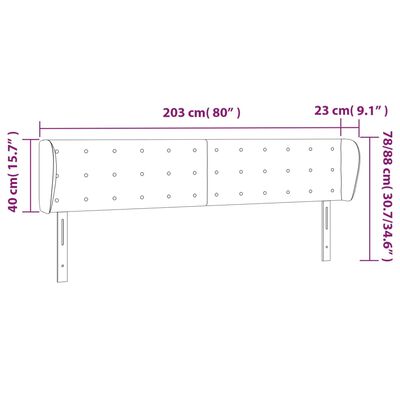 vidaXL Vzglavje z ušesi belo 203x23x78/88 cm umetno usnje