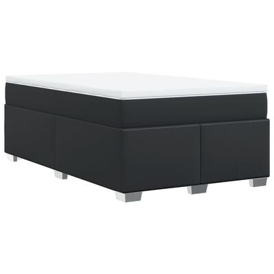 vidaXL Box spring postelja z vzmetnico črna 120x190 cm umetno usnje