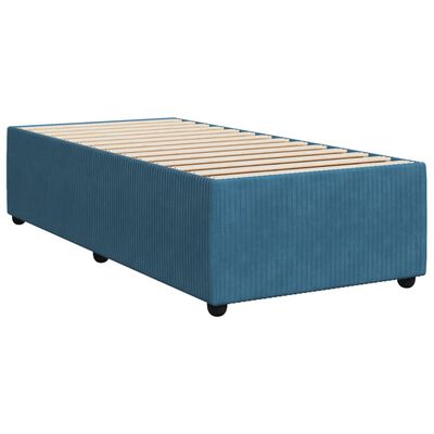 vidaXL Box spring postelja z vzmetnico modra 90x190 cm žamet