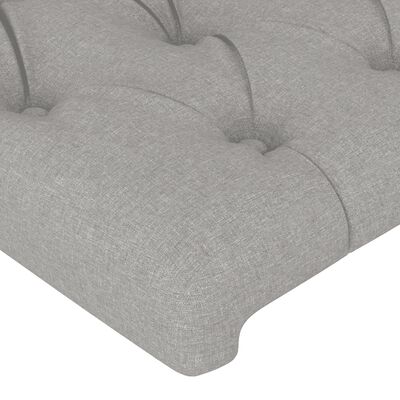 vidaXL Box spring postelja z vzmetnico svetlo siva 90x200 cm blago