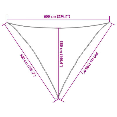 vidaXL Senčno jadro svetlo sivo 5x5x6 m 100 % poliester oxford