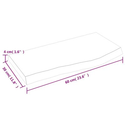 vidaXL Kopalniški pult svetlo rjav 60x30x(2-4) cm obdelan trden les