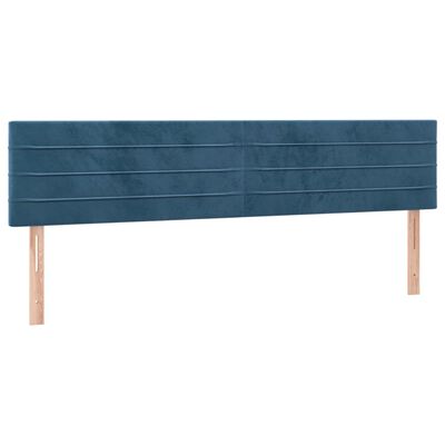 vidaXL Box spring postelja z vzmetnico temno modra 160x200 cm žamet