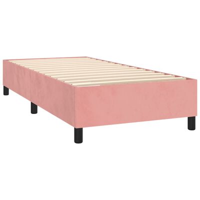 vidaXL Box spring postelja z vzmetnico roza 100x200 cm žamet