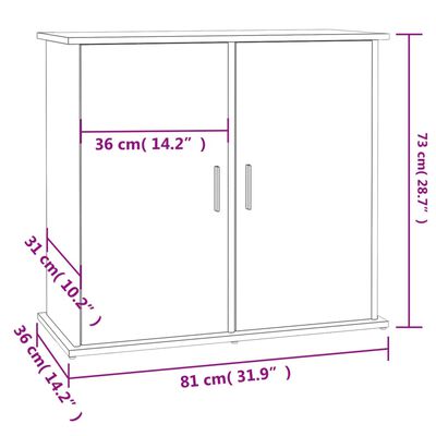 vidaXL Stojalo za akvarij sonoma hrast 81x36x73 cm inženirski les