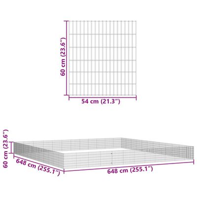 vidaXL Ograda za živali na prostem z 48 paneli 54x60 cm železo