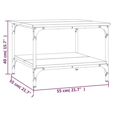 vidaXL Klubska mizica črna 55x55x40 cm inženirski les