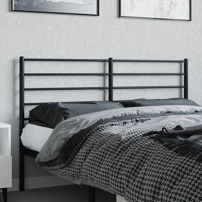 vidaXL Kovinsko posteljno vzglavje črno 150 cm