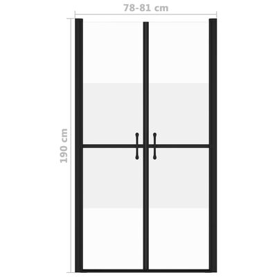 vidaXL Vrata za tuš delno mlečna ESG (78-81)x190 cm