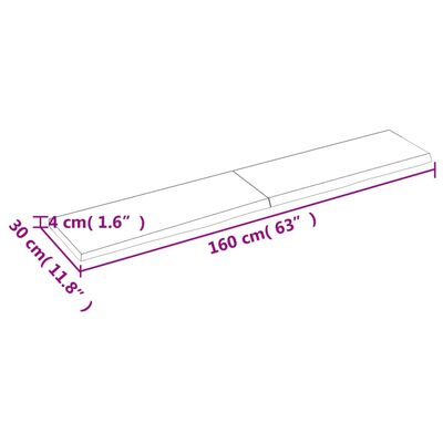 vidaXL Kopalniški pult temno rjav 160x30x(2-4) cm obdelan trden les