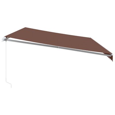 vidaXL Ročno zložljiva tenda rjava 600x350 cm