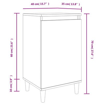 vidaXL Nočna omarica 2 kosa bela 40x35x70 cm inženirski les