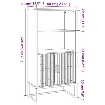 vidaXL Visoka omara bela 60x35x125 cm inženirski les