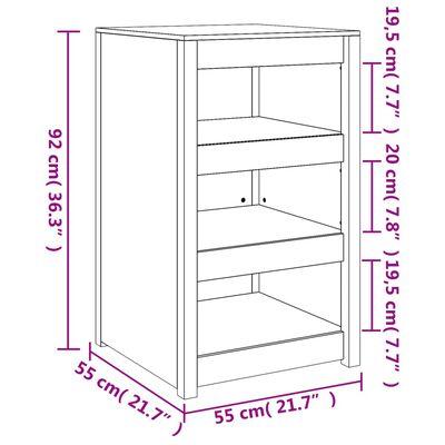 vidaXL Zunanja kuhinjska omarica 55x55x92 cm trden les douglas