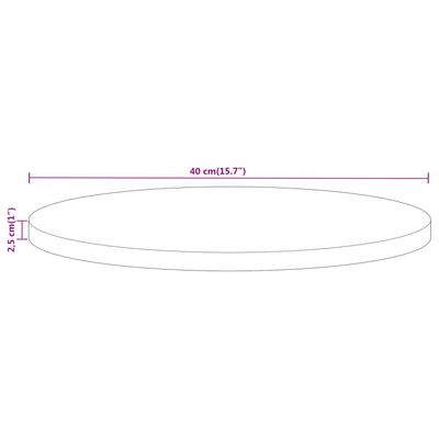 vidaXL Mizna plošča Ø 40x2,5 cm okrogla trden robusten mangov les