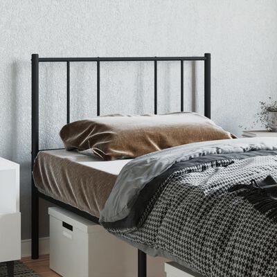 vidaXL Kovinsko posteljno vzglavje črno 75 cm