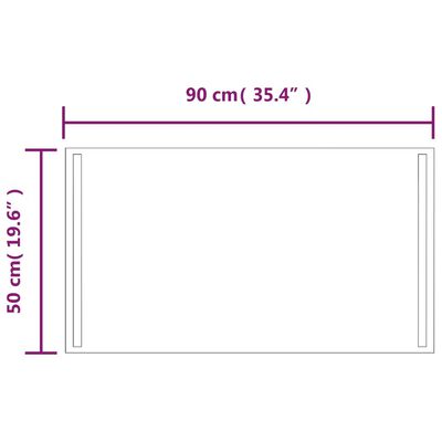 vidaXL LED kopalniško ogledalo 50x90 cm