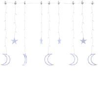 vidaXL Okrasne lučke zvezde in lune z daljincem 138 LED lučk modre