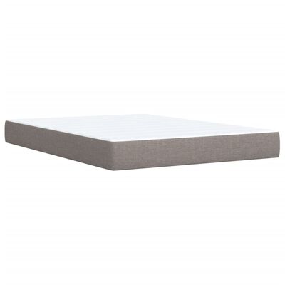 vidaXL Box spring postelja z vzmetnico taupe 160x200 cm blago