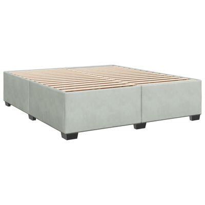 vidaXL Box spring postelja z vzmetnico svetlo siva 180x200 cm žamet