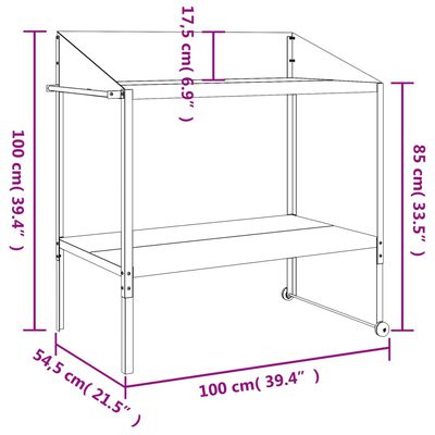 vidaXL Stojalo za rastline antracit 100x54,5x100 cm pocinkano jeklo