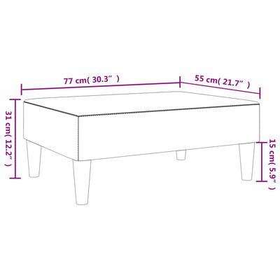 vidaXL Stolček za noge črn 77x55x31 cm žamet