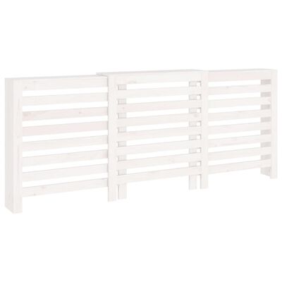 vidaXL Pokrov za radiator bela 210x21x85 cm trdna borovina