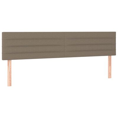 vidaXL Box spring postelja z vzmetnico LED taupe 200x200 cm blago