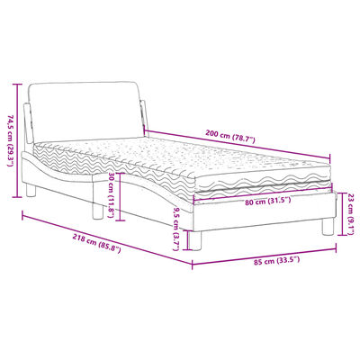 vidaXL Postelja z vzmetnico črna 80x200 cm žamet