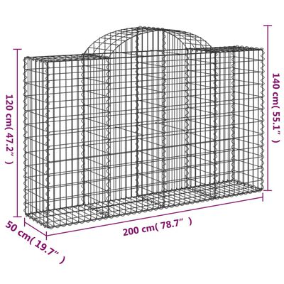 vidaXL Obokane gabion košare 4 kosi 200x50x120/140 cm pocinkano železo