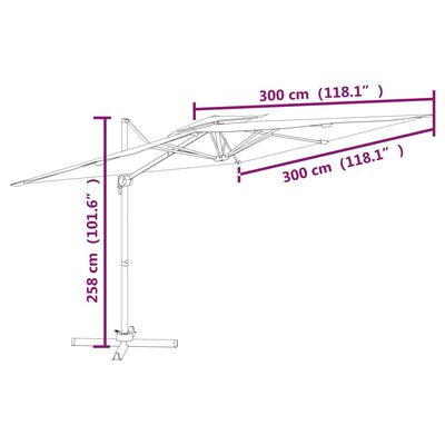 vidaXL Vrtni senčnik z dvojno streho terakota 300×300 cm