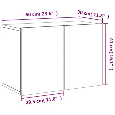 vidaXL Stenska TV omarica sonoma hrast 60x30x41 cm