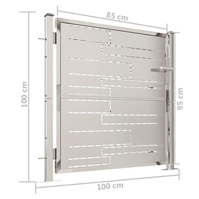 vidaXL Vrtna vrata 100x100 cm nerjaveče jeklo