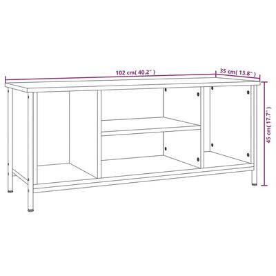 vidaXL TV omarica črna 102x35x45 cm inženirski les